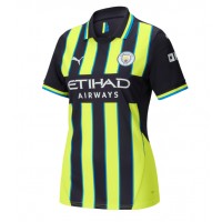 Camisa de time de futebol Manchester City Erling Haaland #9 Replicas 2º Equipamento Feminina 2024-25 Manga Curta